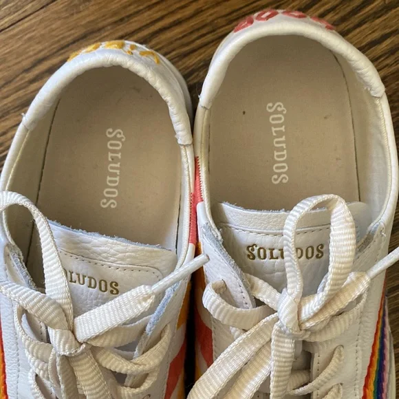 Soludos Shooting Star Embroidered Leather Sneakers - Picture 6 of 7